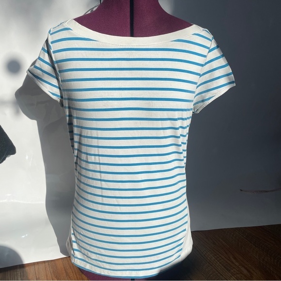 Jacob by mark Jacob casual stretchy any blue/white front striped shirt - Picture 1 of 10